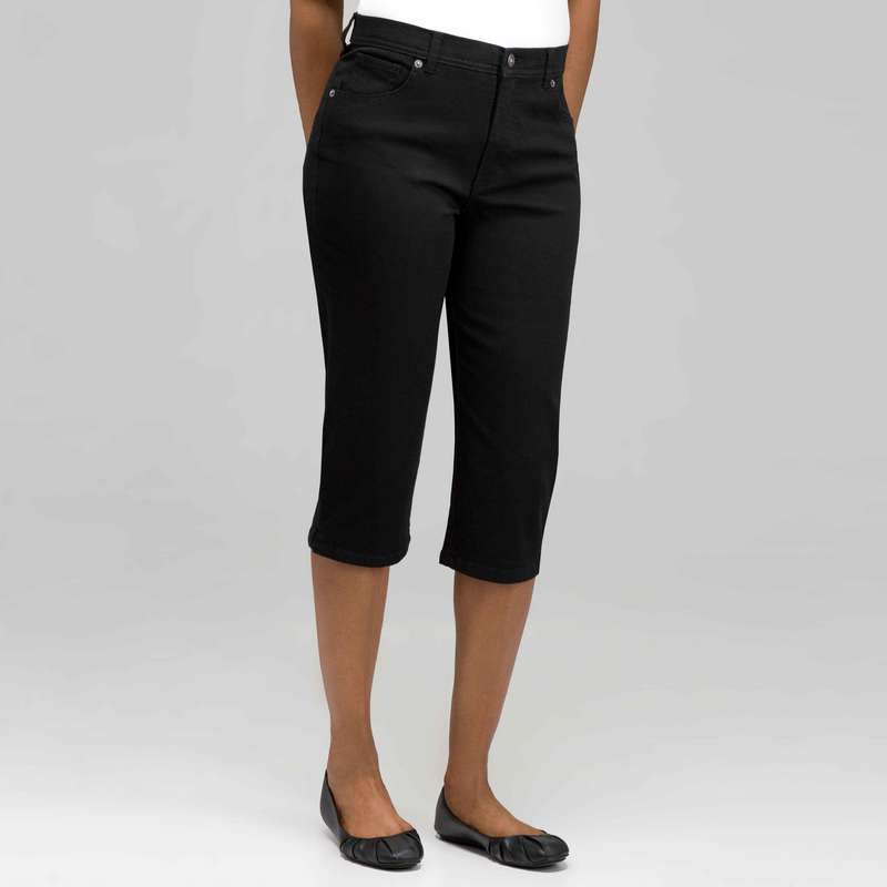 Pantaloni Capri a gamba dritta denim classici (Petite - taglie corte), Porcellana, large
