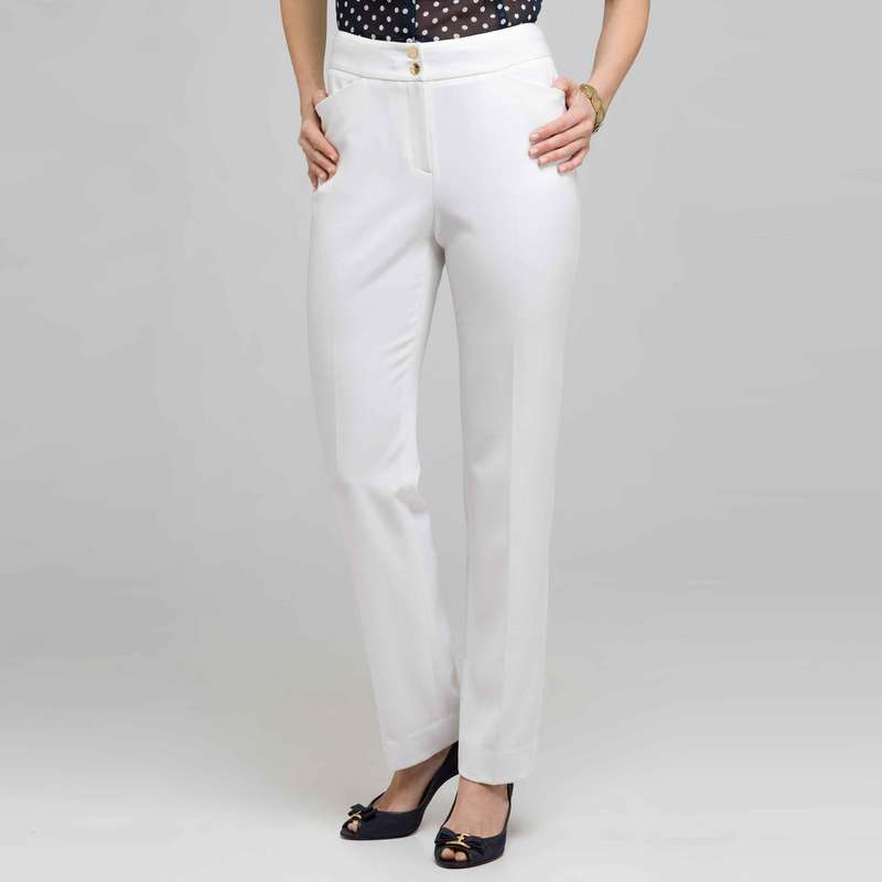Straight Leg Pant, White, large