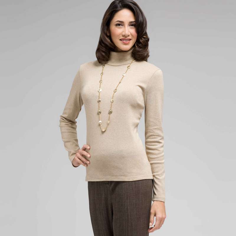 Long Sleeve Turtleneck Top, , large image number 0